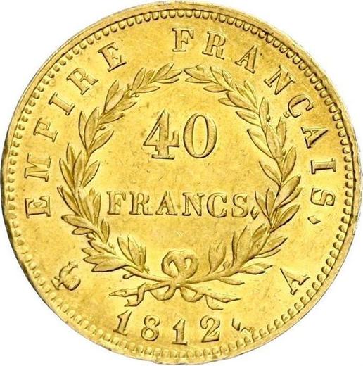 Reverse 40 Francs 1812 A "Type 1809-1813" - Gold Coin Value - France, Napoleon I