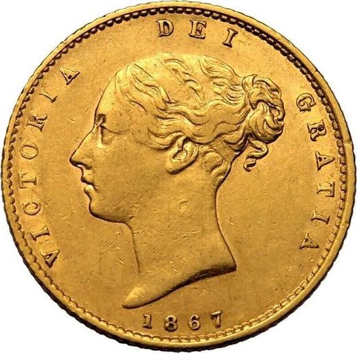 Obverse Half Sovereign 1867 - Gold Coin Value - United Kingdom, Victoria