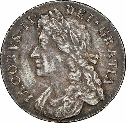Obverse Shilling 1685 Plume in centre only - Silver Coin Value - United Kingdom, James II
