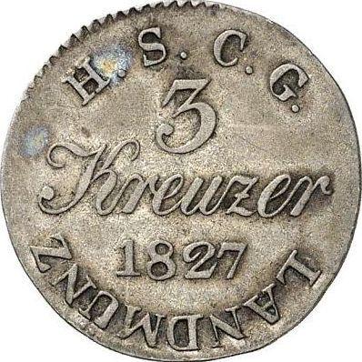 Reverse 3 Kreuzer 1827 ST - Silver Coin Value - Saxe-Coburg and Gotha, Ernest I