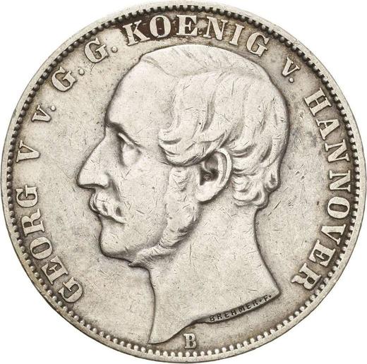 Obverse Thaler 1858 B - Silver Coin Value - Hanover, George V