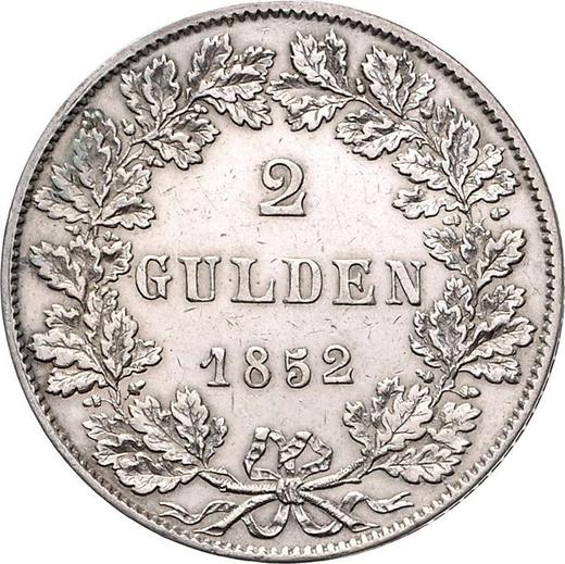 Reverse 2 Gulden 1852 - Silver Coin Value - Frankfurt am Main, Free City