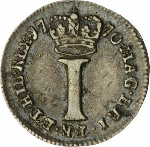 Реверс монеты - Пенни 1770 года - цена серебряной монеты - Великобритания, Георг III