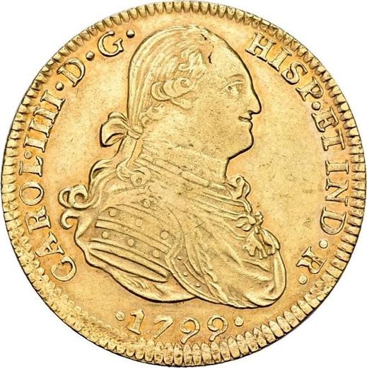 Obverse 4 Escudos 1799 Mo FM - Gold Coin Value - Mexico, Charles IV