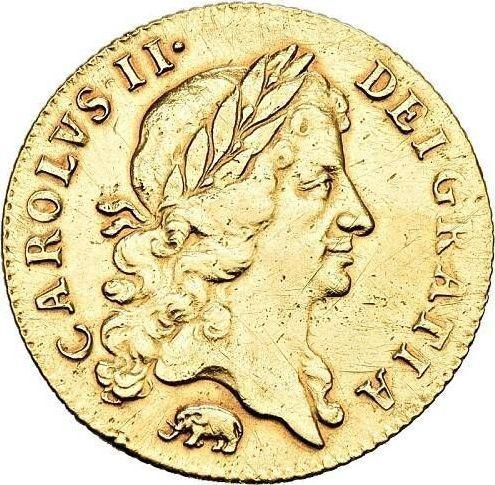 Obverse Guinea 1664 "Third laureate bust" Elephant - Gold Coin Value - United Kingdom, Charles II