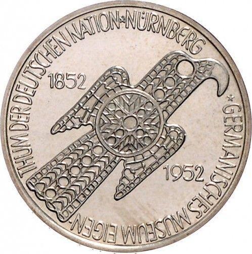 Obverse 5 Mark 1952 D "Nationalmuseum" - Silver Coin Value - Germany, FRG