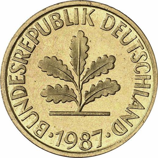 Reverse 10 Pfennig 1987 F - Coin Value - Germany, FRG