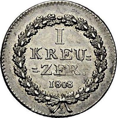 Reverse Kreuzer 1808 L "Thickened" Silver - Silver Coin Value - Nassau, Frederick Augustus