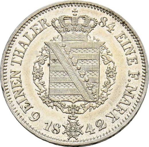 Реверс монеты - 1/6 талера 1842 года G - цена серебряной монеты - Саксен-Кобург-Гота, Эрнст I