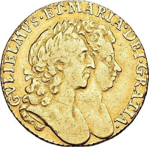 Obverse Guinea 1693 - Gold Coin Value - United Kingdom, William III and Mary II