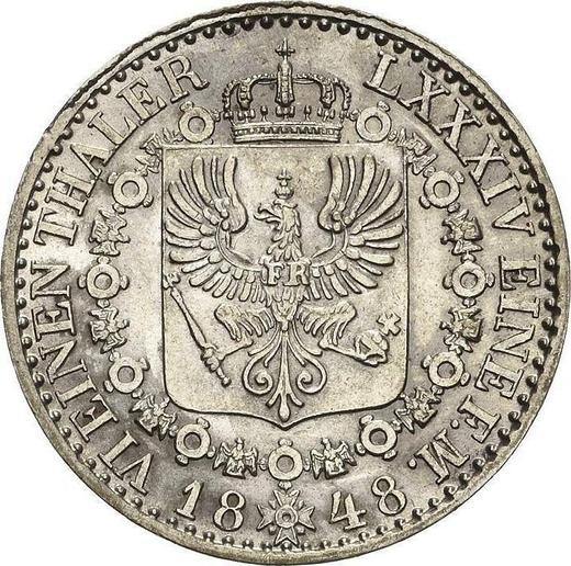 Reverse 1/6 Thaler 1848 A - Silver Coin Value - Prussia, Frederick William IV
