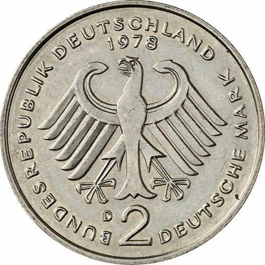 Revers 2 Mark 1978 D "Heuss" - Münze Wert - Deutschland, BRD