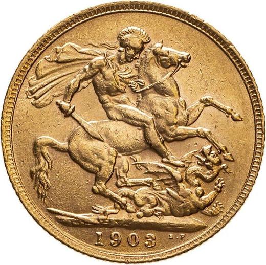 Реверс монеты - Соверен 1903 года - цена золотой монеты - Великобритания, Эдуард VII