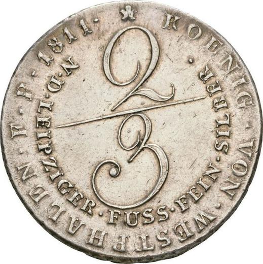 Reverse 2/3 Thaler 1811 C - Silver Coin Value - Westphalia, Jérôme Napoléon