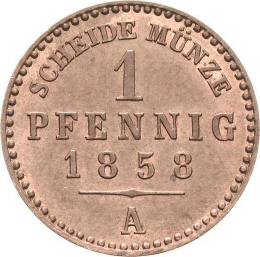Reverse 1 Pfennig 1858 A -  Coin Value - Reuss-Schleiz, Heinrich LXVII
