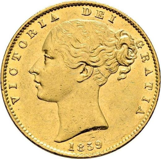 Аверс монеты - Соверен 1859 года WW "Герб" - цена золотой монеты - Великобритания, Виктория