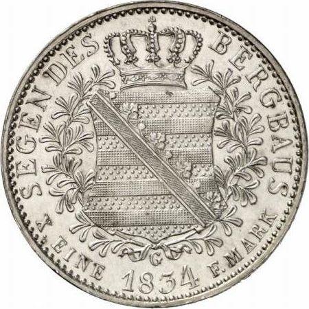 Revers Taler 1834 G "Ausbeute" - Silbermünze Wert - Sachsen-Albertinische, Anton