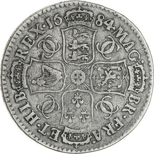 Реверс монеты - 1/2 кроны (Полукрона) 1684 года "Четвертый тип" - цена серебряной монеты - Великобритания, Карл II