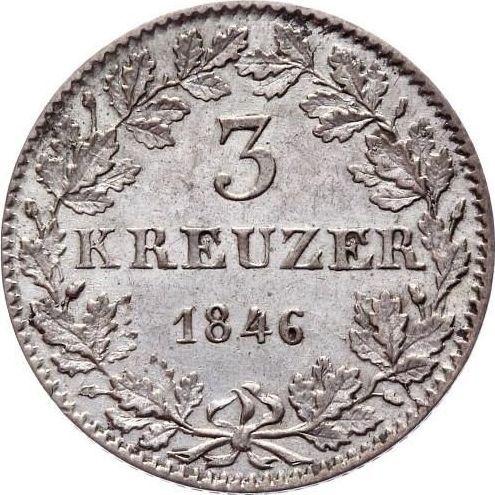 Reverse 3 Kreuzer 1846 "Type 1846-1856" - Silver Coin Value - Frankfurt am Main, Free City