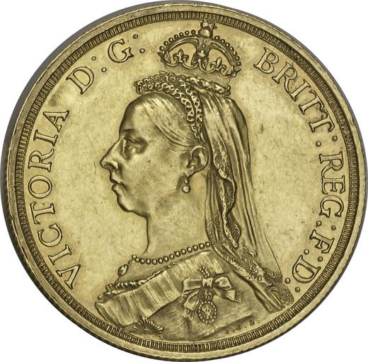 Obverse Two pounds 1887 S JEB - Gold Coin Value - Australia, Victoria