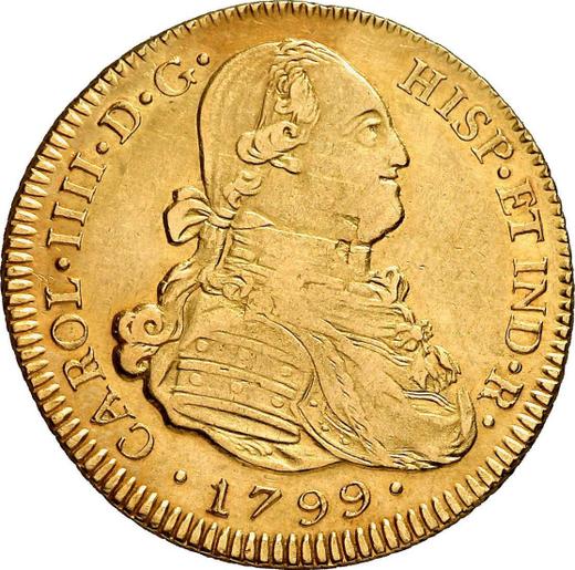 Obverse 4 Escudos 1799 PTS PP - Gold Coin Value - Bolivia, Charles IV