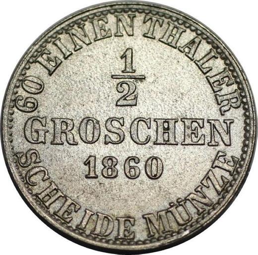 Rewers monety - 1/2 groschen 1860 - cena srebrnej monety - Brunszwik-Wolfenbüttel, Wilhelm