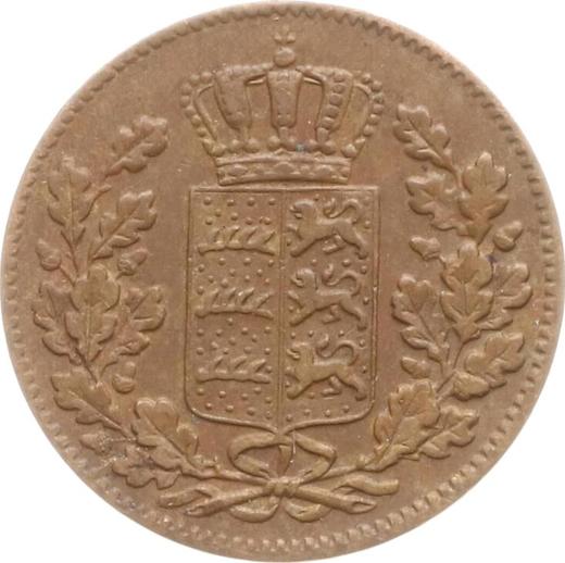 Anverso Medio kreuzer 1852 "Tipo 1840-1856" - valor de la moneda  - Wurtemberg, Guillermo I