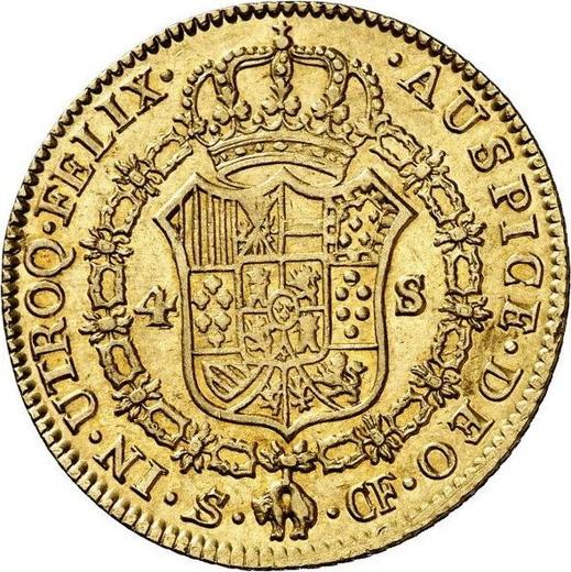 Reverse 4 Escudos 1781 S CF - Gold Coin Value - Spain, Charles III