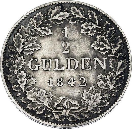 Reverse 1/2 Gulden 1842 - Silver Coin Value - Nassau, Adolphe