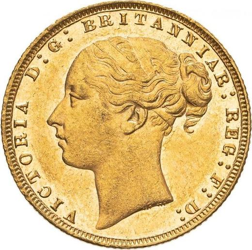 Obverse Sovereign 1876 WW "St. George" - Gold Coin Value - United Kingdom, Victoria