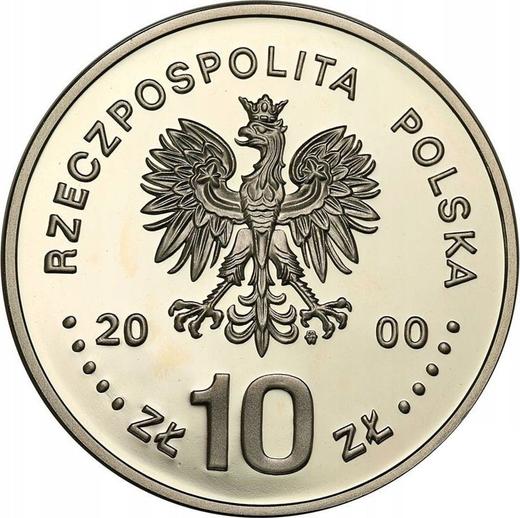 Obverse 10 Zlotych 2000 MW ET "John II Casimir" Half-length portrait - Silver Coin Value - Poland, III Republic after denomination
