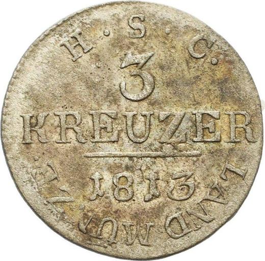 Реверс монеты - 3 крейцера 1813 года L H.S.C. - цена серебряной монеты - Саксен-Кобург-Заальфельд, Эрнст I