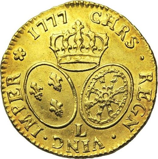Reverse Louis d'Or 1777 L Bayonne - Gold Coin Value - France, Louis XVI