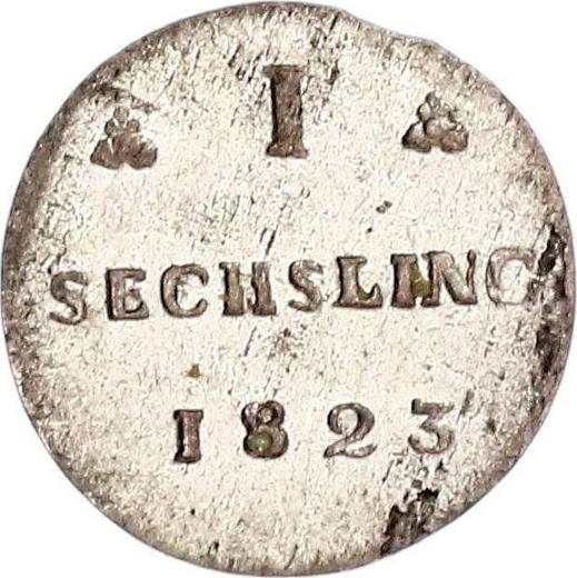 Reverse Sechsling 1823 - Silver Coin Value - Mecklenburg-Schwerin, Frederick Francis I