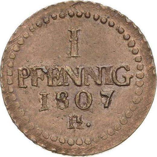 Reverse 1 Pfennig 1807 H -  Coin Value - Saxony-Albertine, Frederick Augustus I