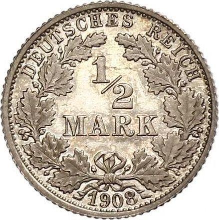 Avers 1/2 Mark 1908 F "Typ 1905-1919" - Silbermünze Wert - Deutschland, Deutsches Kaiserreich