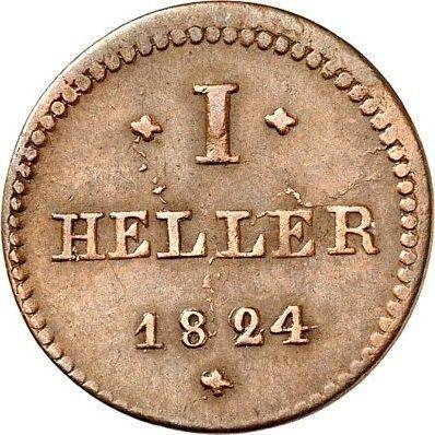 Revers Heller 1824 - Münze Wert - Hessen-Darmstadt, Ludwig I