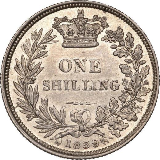 Rewers monety - 1 szeląg 1839 Bez "WW" - cena srebrnej monety - Wielka Brytania, Wiktoria