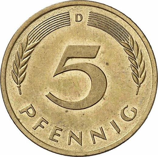 Obverse 5 Pfennig 1986 D - Coin Value - Germany, FRG