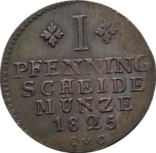 Reverse 1 Pfennig 1825 CvC - Coin Value - Brunswick-Wolfenbüttel, Charles II
