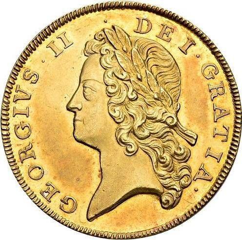 Obverse Two guinea 1733 "Young Head" - Gold Coin Value - United Kingdom, George II