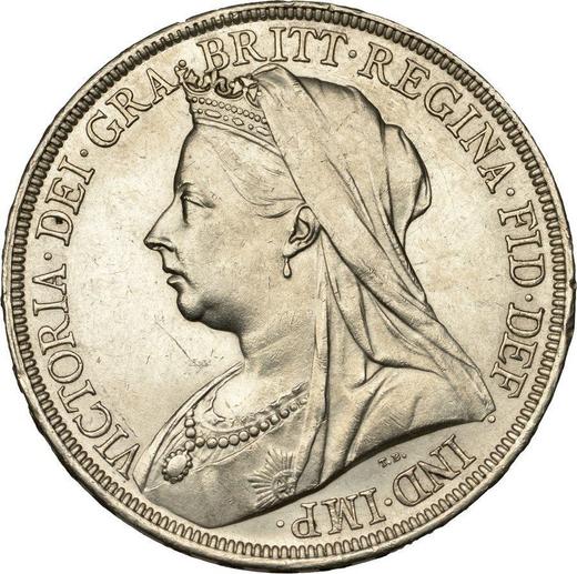 Obverse Crown 1897 TB Edge "LX" - Silver Coin Value - United Kingdom, Victoria