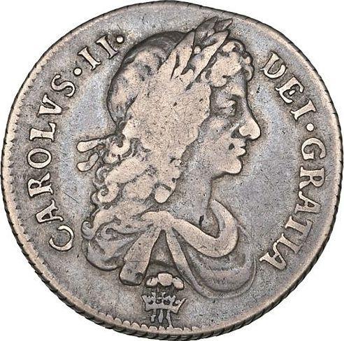 Obverse Shilling 1679 "Second laureate bust" Plume on both sides - Silver Coin Value - United Kingdom, Charles II