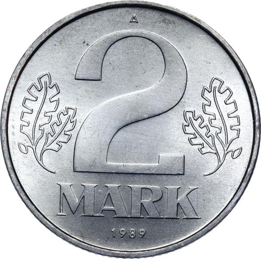 Аверс монеты - 2 марки 1989 года A - цена  монеты - Германия, ГДР