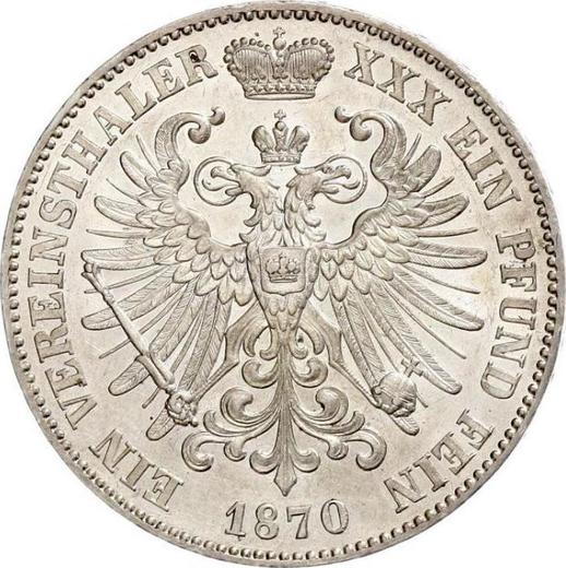 Revers Taler 1870 A - Silbermünze Wert - Schwarzburg-Sondershausen, Günther Friedrich Carl II