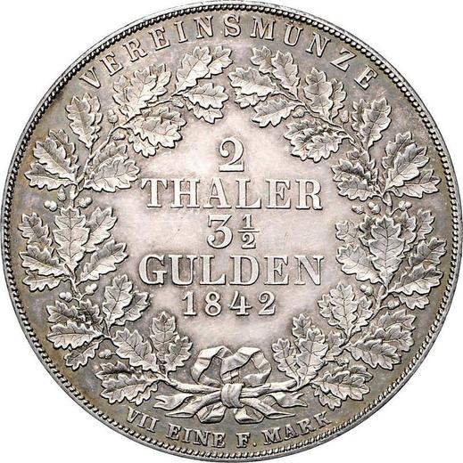 Reverse 2 Thaler 1842 A - Silver Coin Value - Waldeck-Pyrmont, George Heinrich