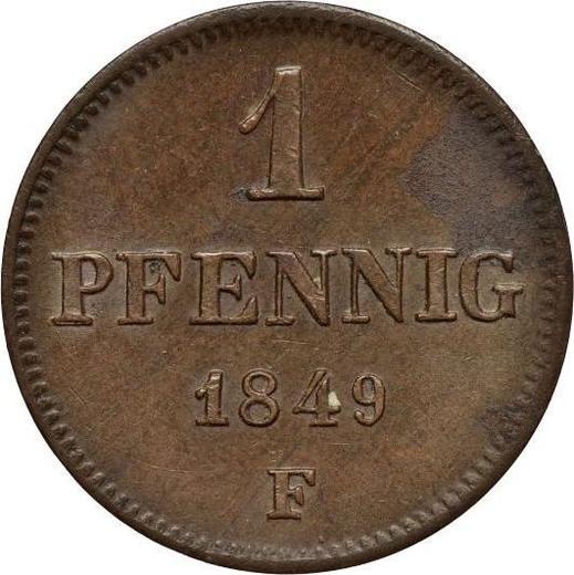 Reverse 1 Pfennig 1849 F -  Coin Value - Saxony-Albertine, Frederick Augustus II