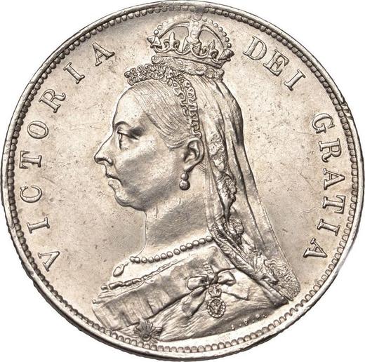 Аверс монеты - 1/2 кроны (Полукрона) 1892 года JEB "Юбилейный портрет" - цена серебряной монеты - Великобритания, Виктория