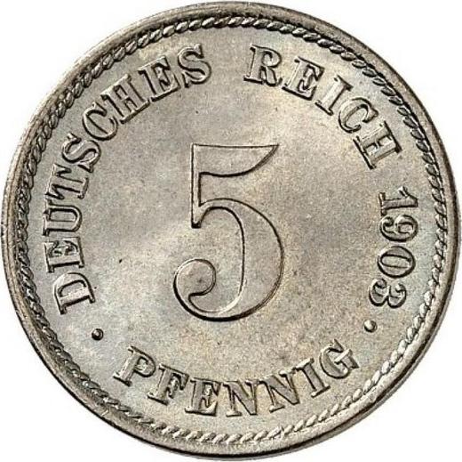 Avers 5 Pfennig 1903 E "Typ 1890-1915" - Münze Wert - Deutschland, Deutsches Kaiserreich