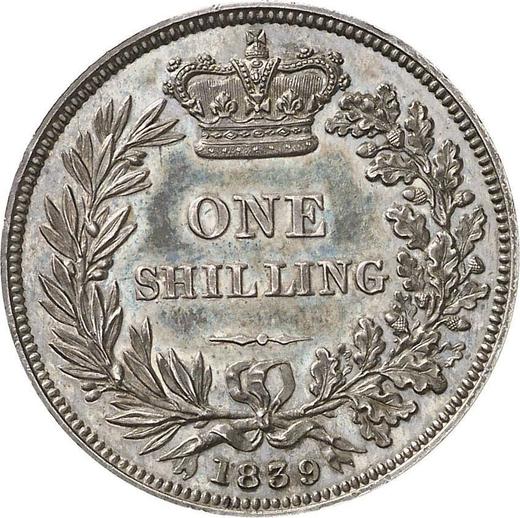 Rewers monety - 1 szeląg 1839 WW - cena srebrnej monety - Wielka Brytania, Wiktoria